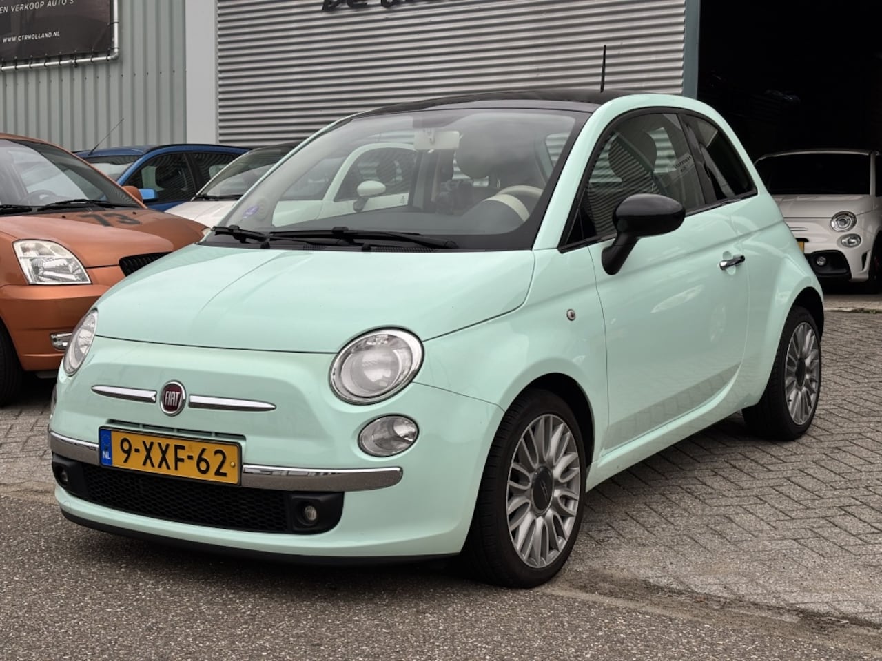 Fiat 500 - TwinAir Cult Schuifdak, NL Auto, Mint groen - AutoWereld.nl