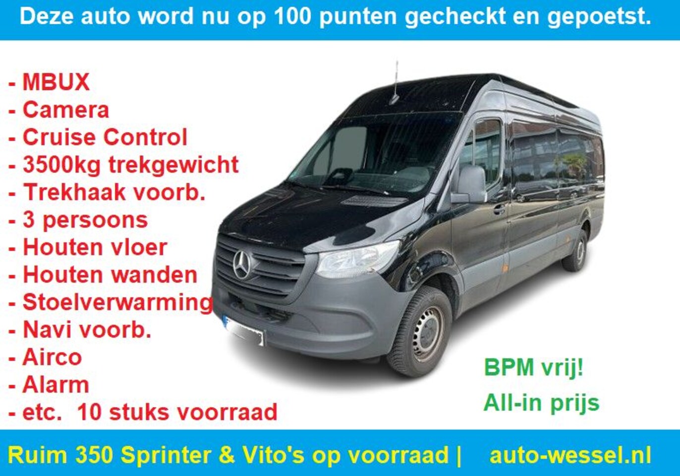 Mercedes-Benz Sprinter - 315 CDI L3H2 PRO | Camera | 3500kg AHW | Cruise | Stoelverw. | Alarm - AutoWereld.nl