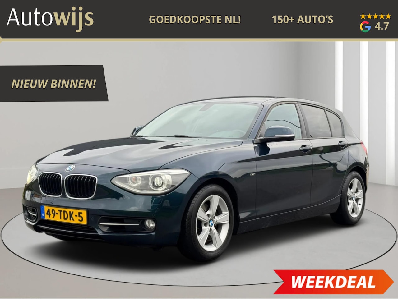 BMW 1-serie - 118i Business+|SPORT|LEDER|AUT|NL AUTO|XENON|GROOT NAVI - AutoWereld.nl