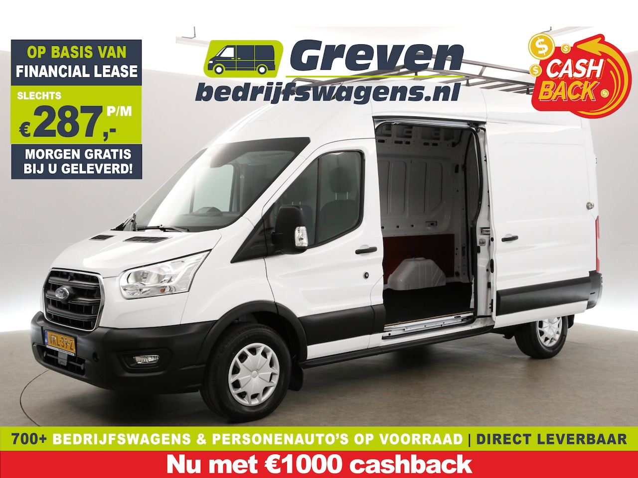Ford Transit - 350 2.0 TDCI L3H3 | Airco | Cruise | 3-Zits | Trekh. | Parkeersens. | 2xSchuifdeur | Imper - AutoWereld.nl