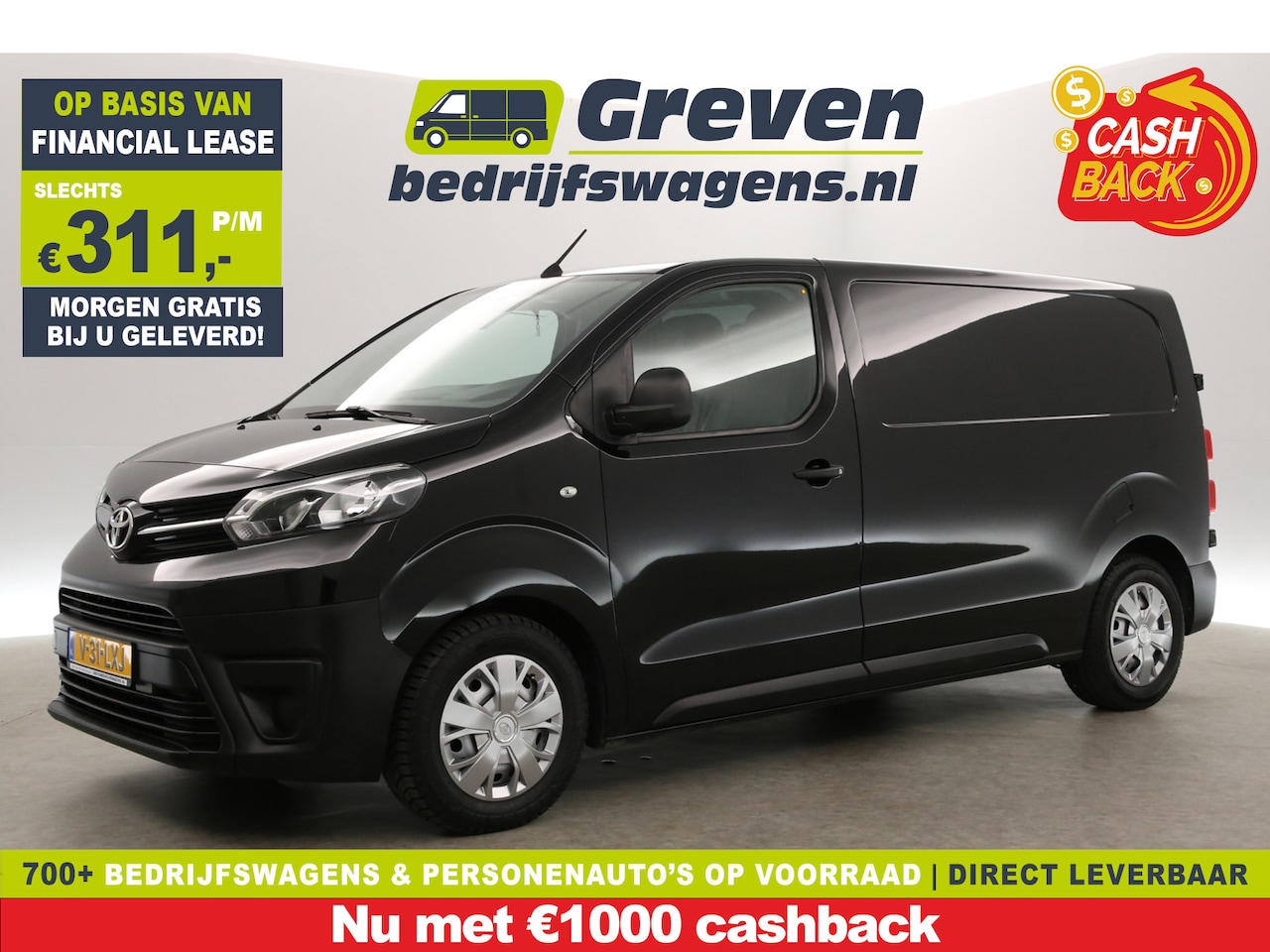 Toyota ProAce - 1.6 D-4D L2H1 | MARGE | Airco | Cruise | 3 Persoons | Parkeersensoren | Trekhaak - AutoWereld.nl