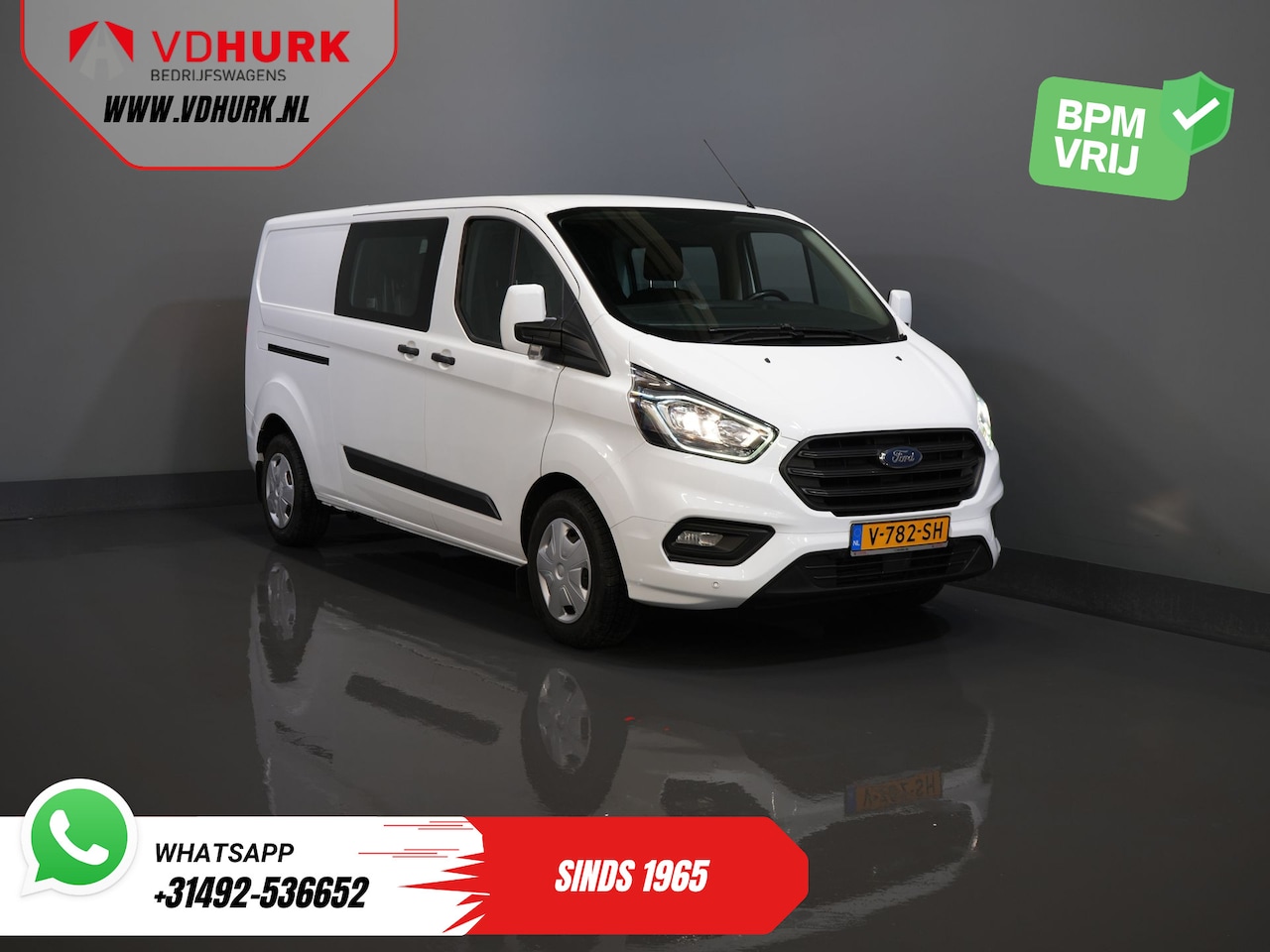Ford Transit Custom - 340 2.0 TDCI 130 pk L2 Dubbel Cabine DC BPM VRIJ! 6 Pers./ 2.8t Trekverm./ PDC/ Cruise/ Tr - AutoWereld.nl