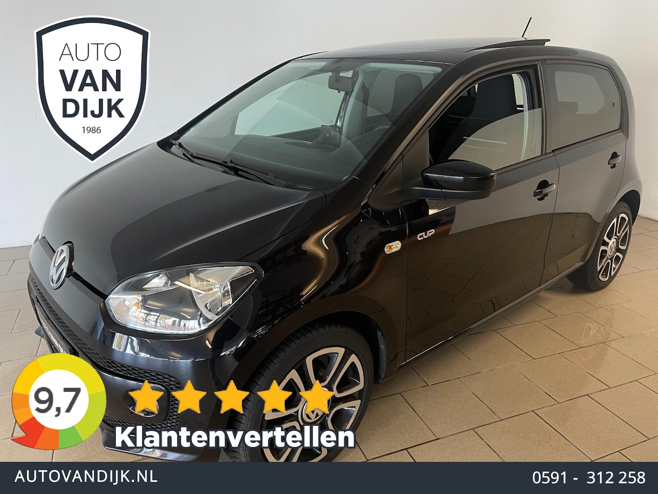 Volkswagen Up! - 1.0 Cup Up! PANO AIRCO NAVI BLUETOOTH STOELVERWARMING VELGEN PRIVACYGLAS ZEER NETTE AUTO - AutoWereld.nl