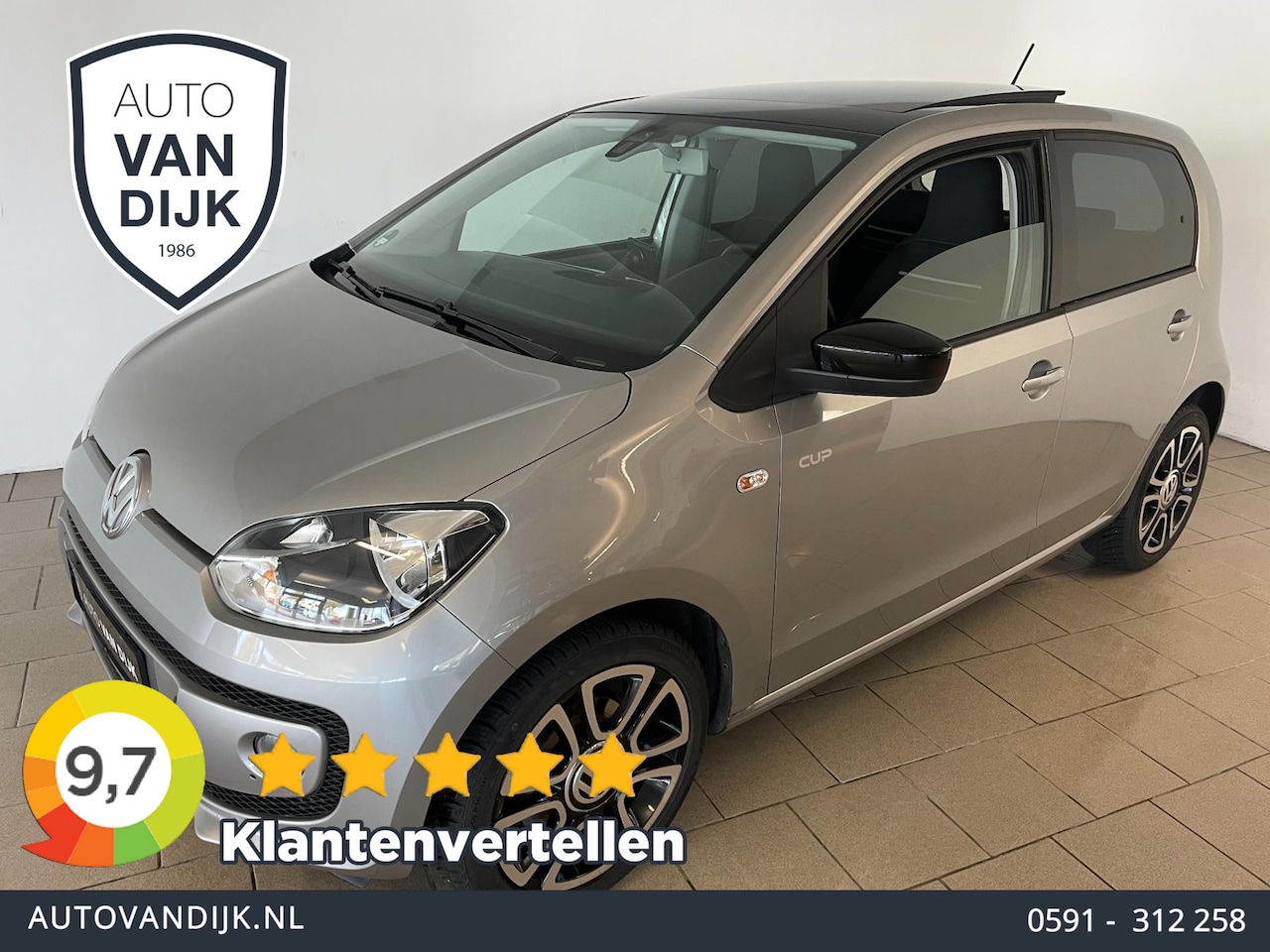 Volkswagen Up! - 1.0 Cup Up! PANO AIRCO NAVI CRUISE BLEUTOOTH STOELVERW ELEK RAMEN CENT VERG VELGEN PRIVACY - AutoWereld.nl
