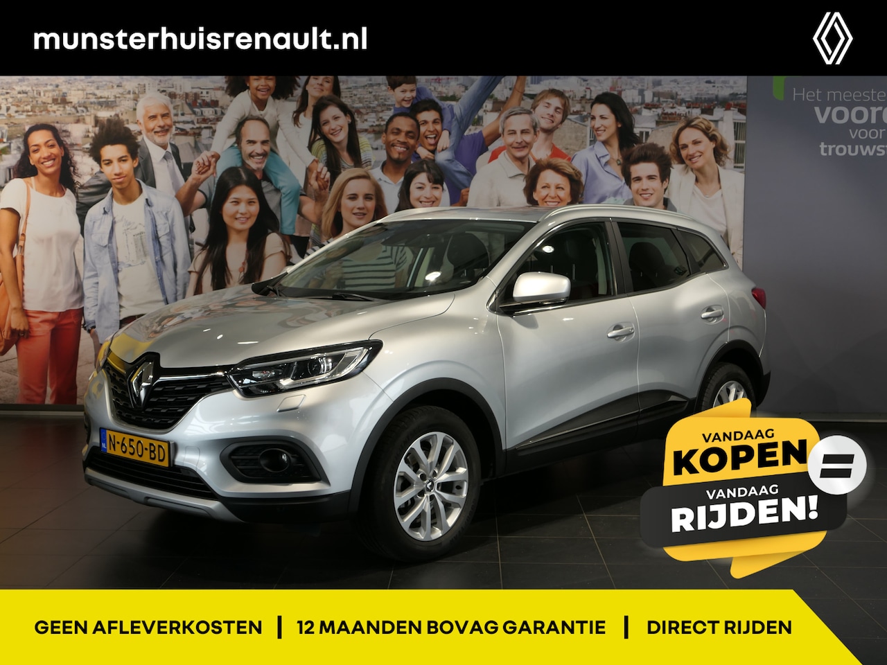 Renault Kadjar - 1.3 TCe Zen - Inklapbare spiegels, cruise, 17" LMV, sensor v+a - AutoWereld.nl