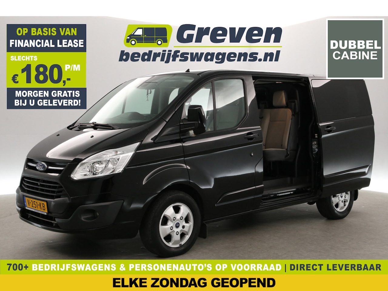 Ford Transit Custom - 270 2.0 TDCI L1H1 | MARGE | DC | Airco | Cruise | 2xSchuifdeur | Camera | Trekh. | Navi | - AutoWereld.nl