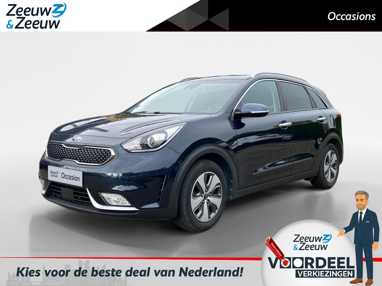 Kia Niro - 1.6 GDi Hybrid BusinessLine | Stoel +Stuur verwarming | Climate control | Parkeer camera a - AutoWereld.nl