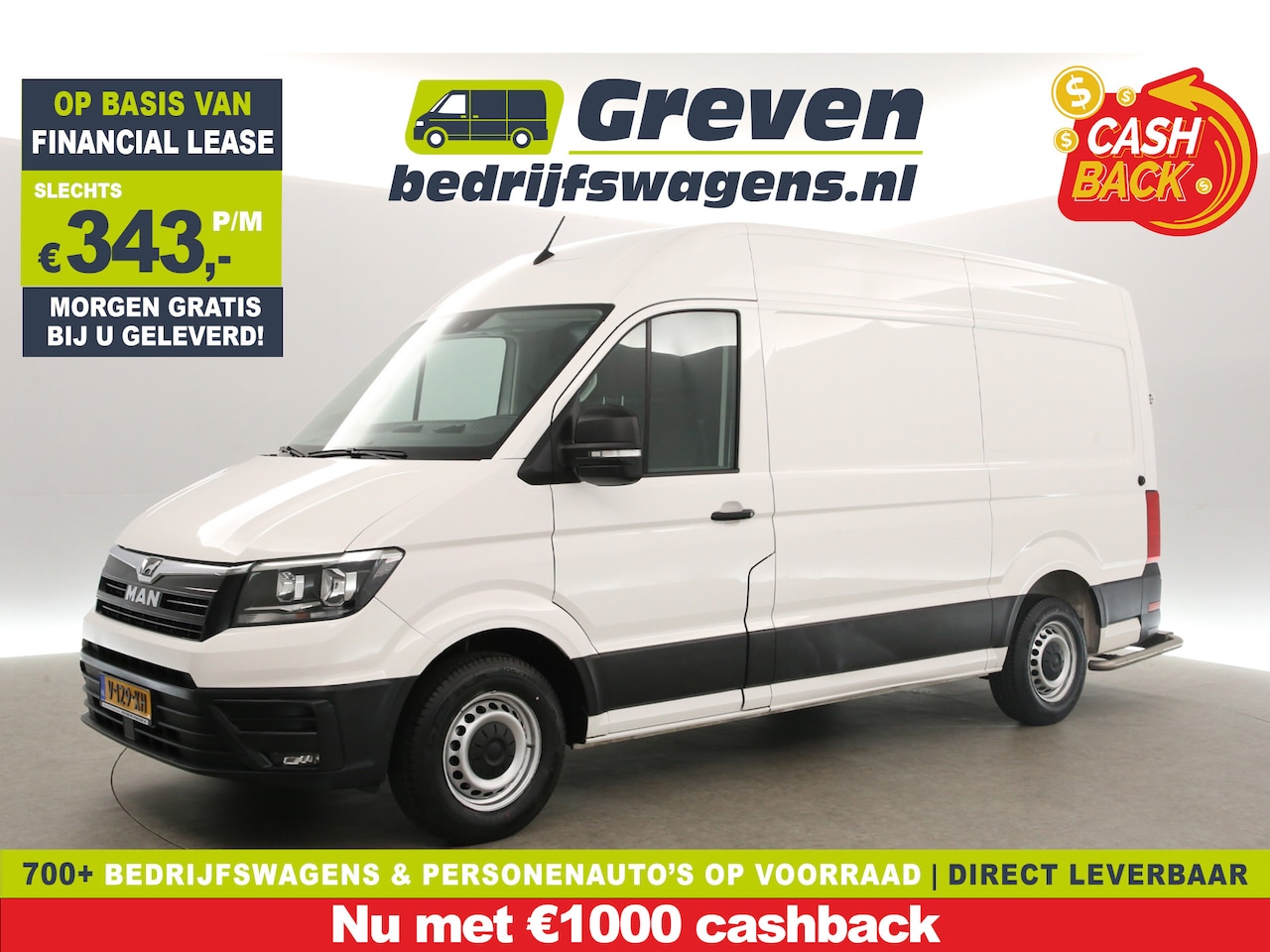 MAN TGE - 35 2.0 140PK L3H3 | 3000KG Trekgew. | Airco | 3-Zits | Cruise | Carplay | Navigatie - AutoWereld.nl
