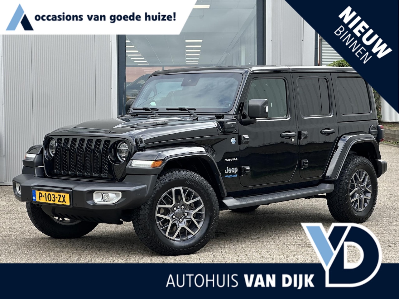 Jeep Wrangler Unlimited - 4xe 380 Sahara | Leder/Cruise Adaptief/Stuur-/Stoelverw./Trekhaak - AutoWereld.nl