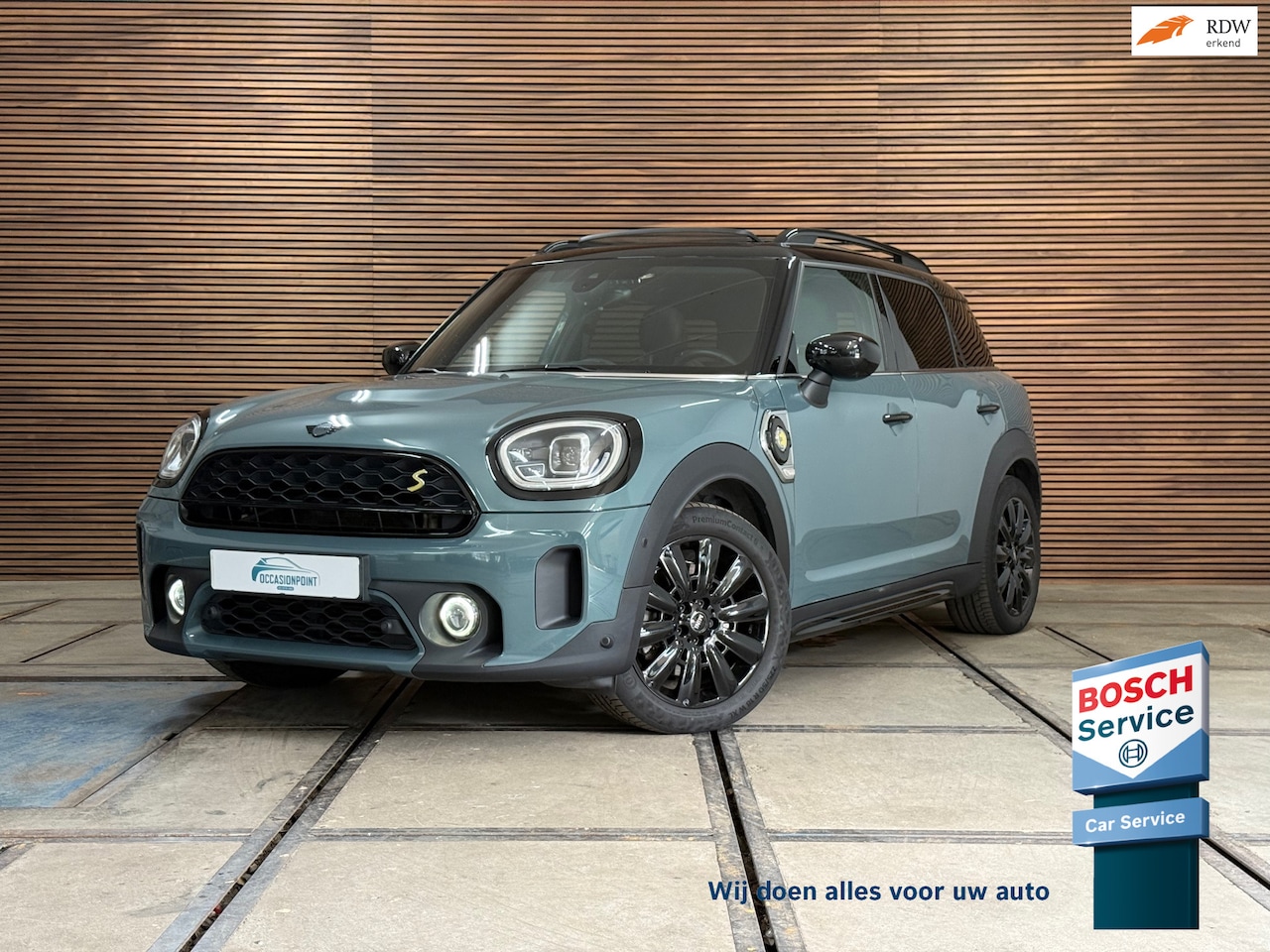 MINI Countryman - Cooper S E ALL4 Northwood | Union Jack Led | Panoramadak | Camera | Leer | Sage Green | - AutoWereld.nl