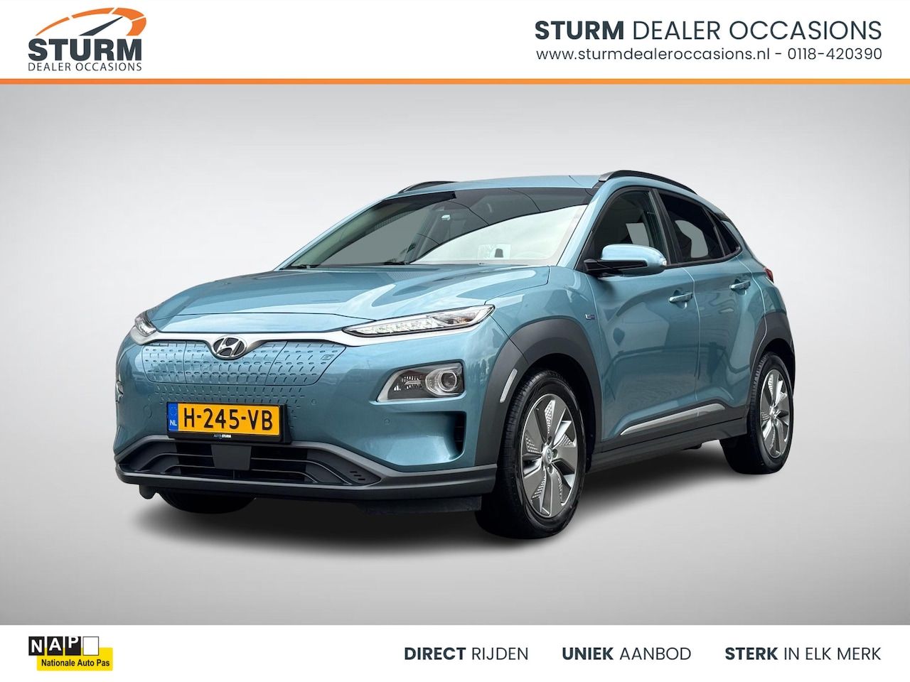 Hyundai Kona Electric - EV Premium 64 kWh SoH 95%, incl. Accucertificaat! - AutoWereld.nl