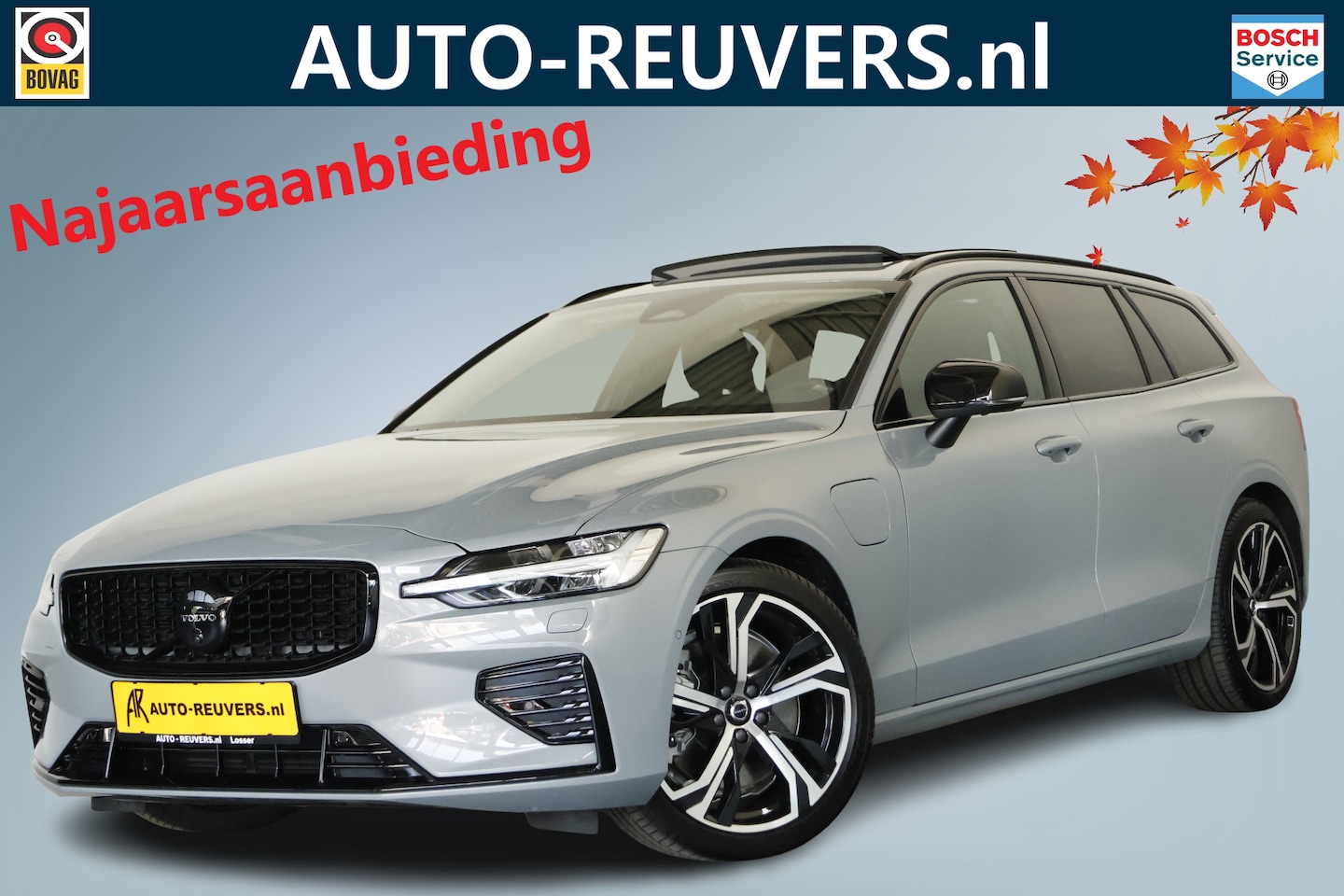Volvo V60 - 2.0 T8 Plug-in hybrid AWD Plus Dark / Opendak / LED / H&K / Pilot assist / Leder - AutoWereld.nl