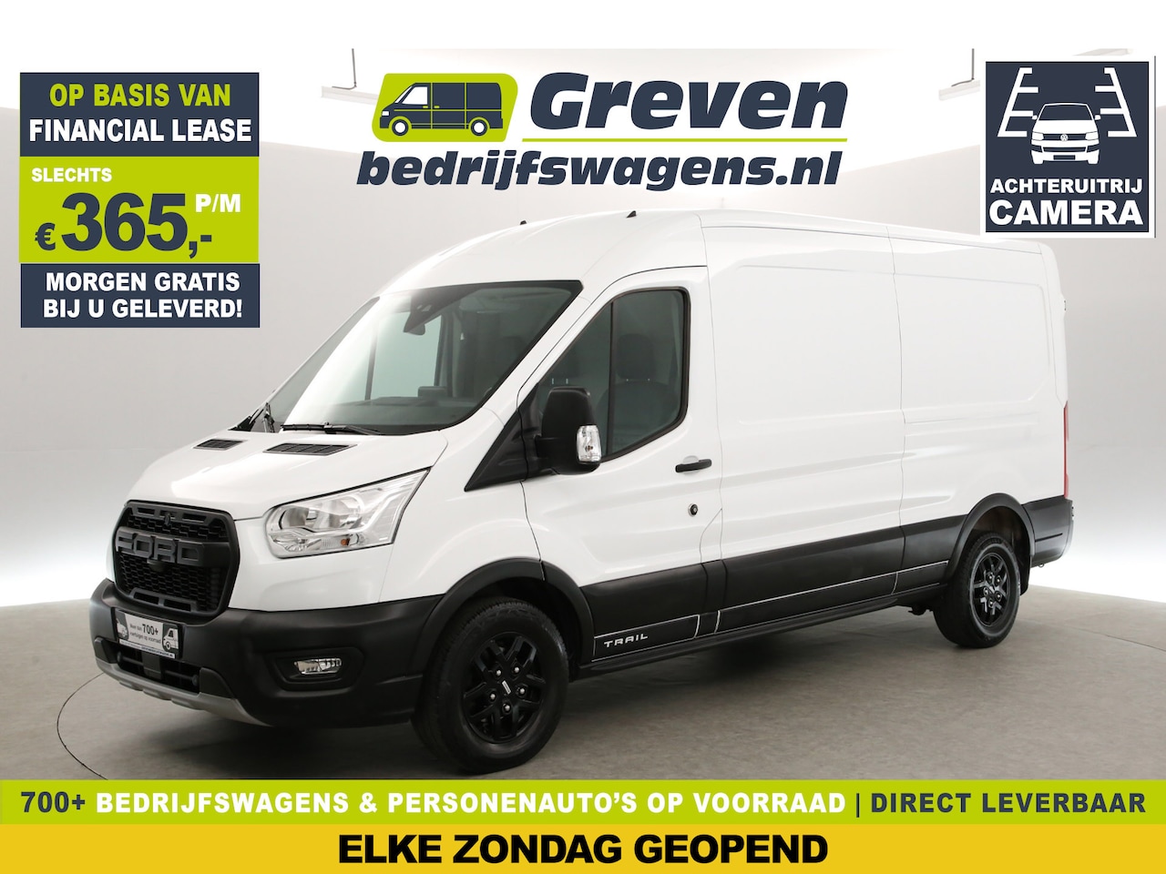 Ford Transit - 2.0 TDCI L3H2 170PK TRAIL | Airco | Camera | 3-Zits | Trekh. | Carplay | Cruise | Stoelver - AutoWereld.nl