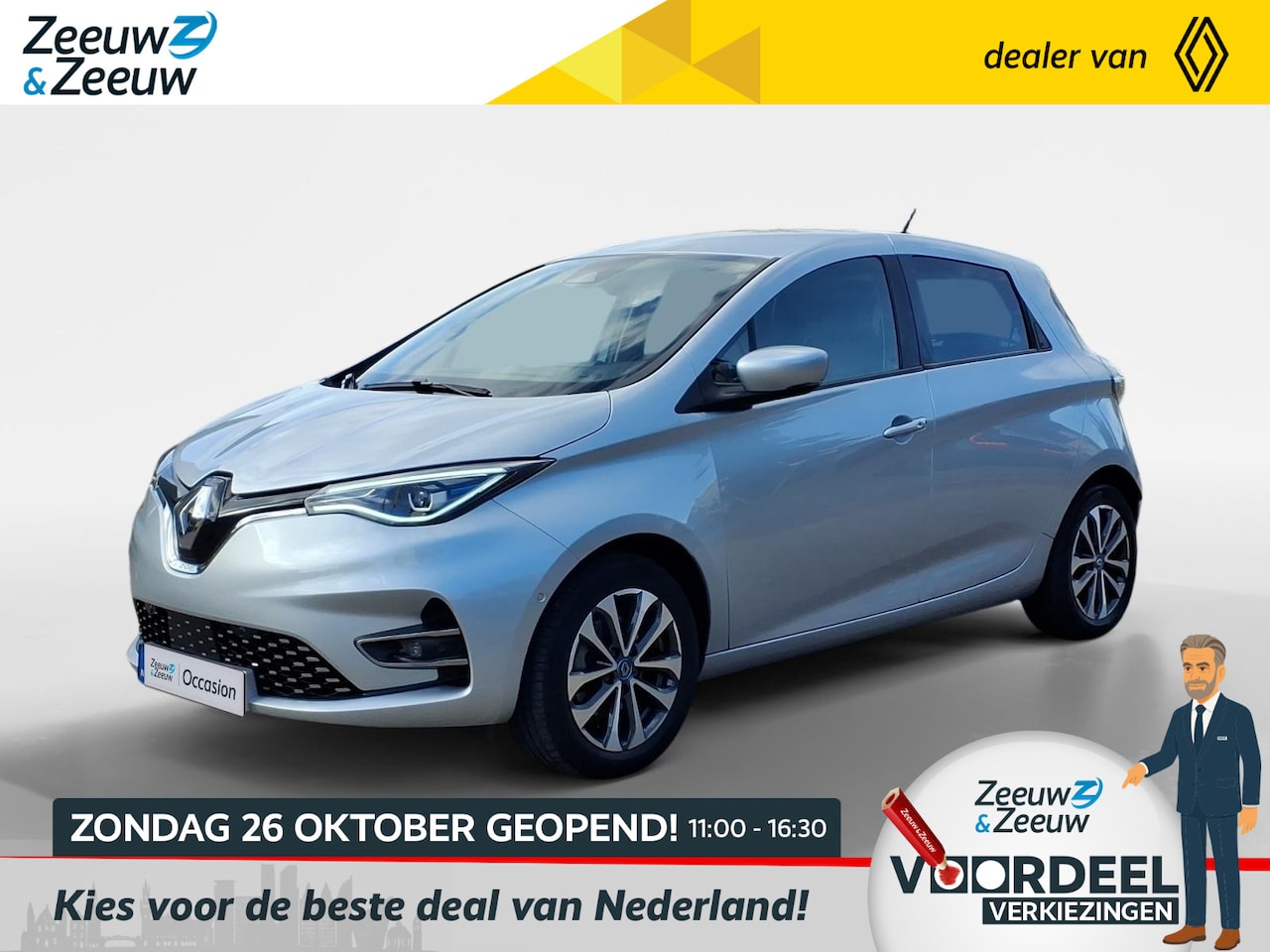 Renault Zoe - R135 Intens 52 kWh Airco/ecc | Naviagatie | Camera/pdc | Eigen accu | 1 jaar Garantie - AutoWereld.nl
