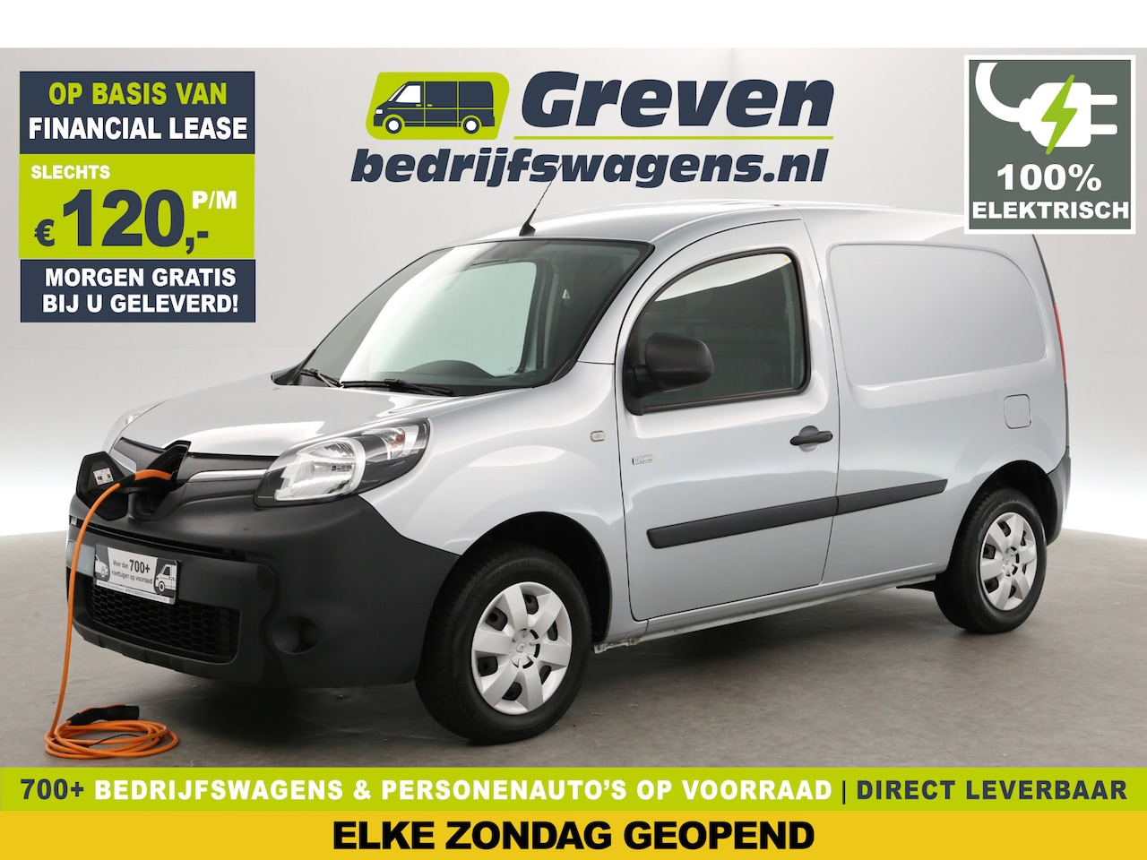 Renault Kangoo - Z.E. 33 KwH Huur Accu 131PK | Elektrisch | Airco | Navigatie | Parkeersens. - AutoWereld.nl