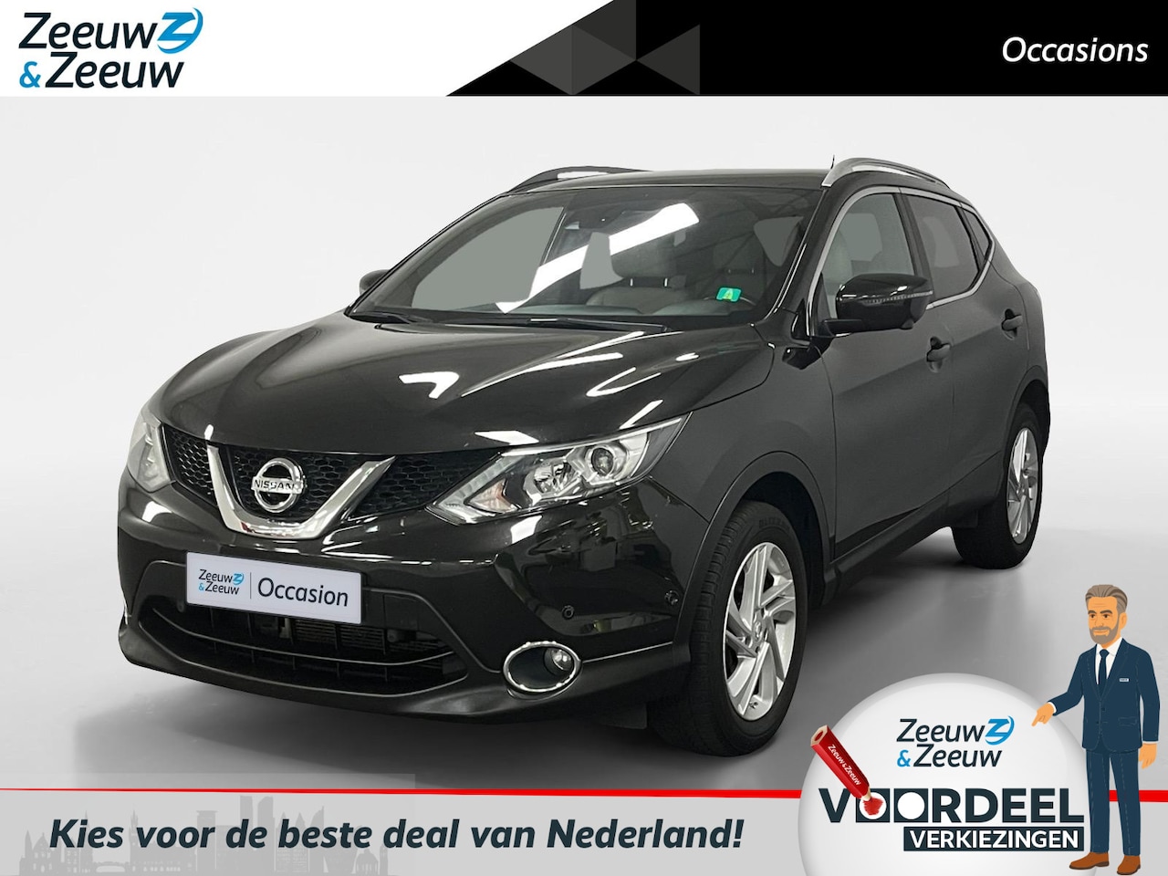 Nissan Qashqai - 1.2 Tekna NAVI AIRCO 360CAMERA PARKEERSENSOREN PANORAMADAK TREKHAAK CLIMATE CONTROLE BLUET - AutoWereld.nl