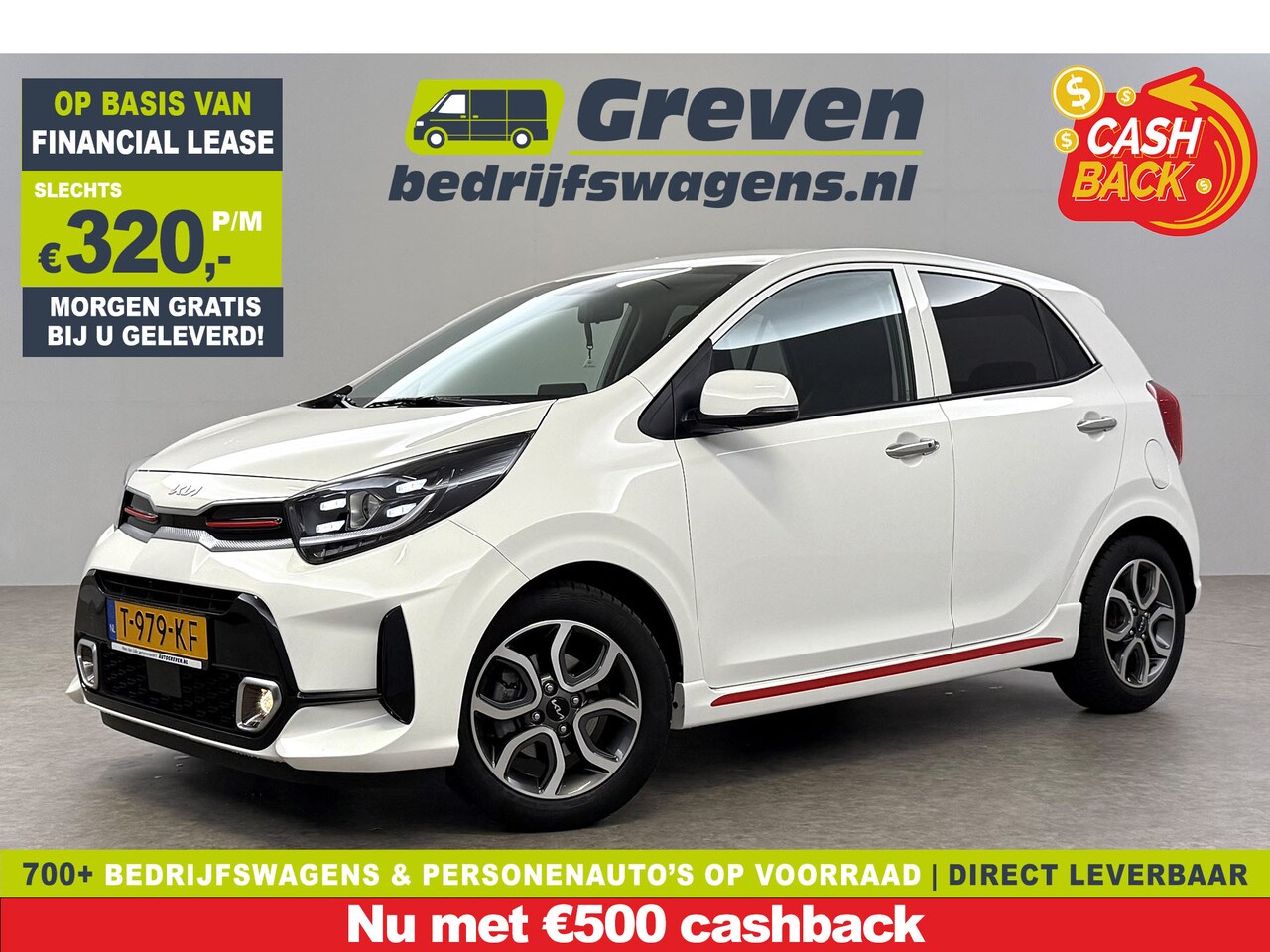 Kia Picanto - 1.0 DPi GT-Line Clima l Camera l Carplay l Cruise l LED l Navi l Parkeersens. l Leder l NA - AutoWereld.nl