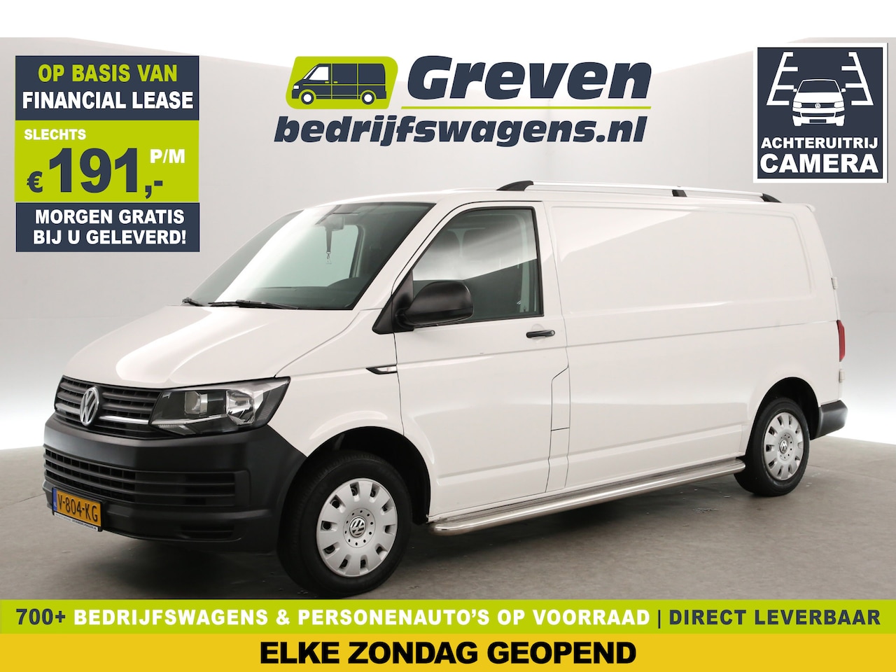 Volkswagen Transporter - 2.0 TDI L2H1 | Airco | Cruise | Camera | 3-Zits | Sidebars - AutoWereld.nl