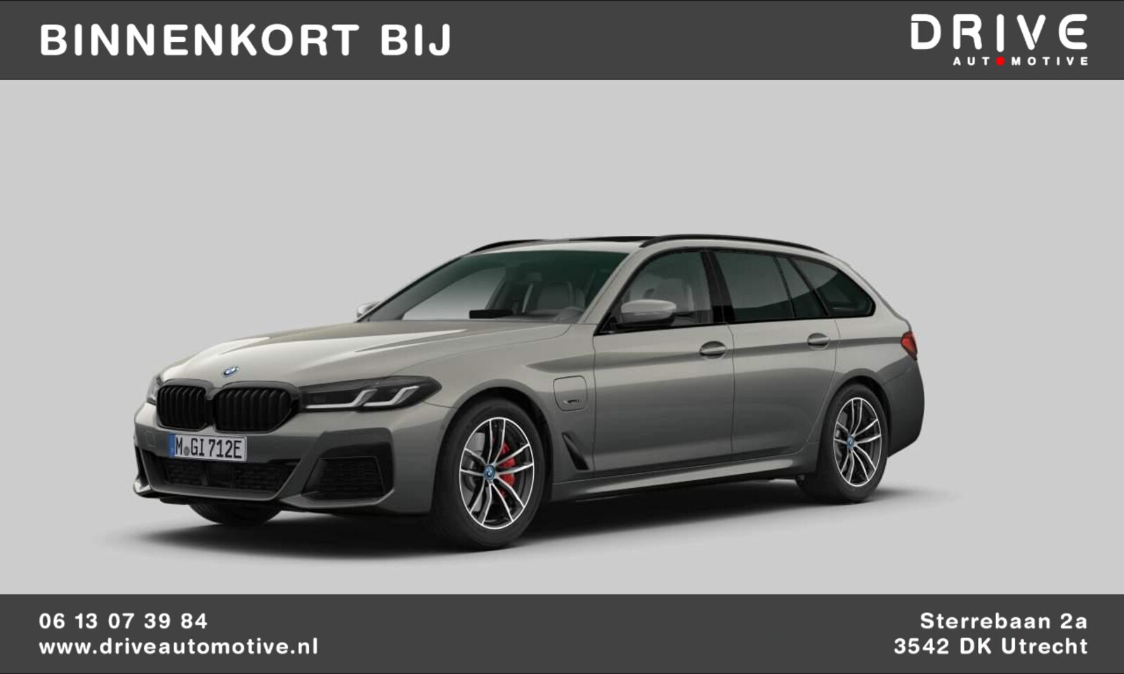 BMW 5-serie Touring - 530e xDrive High Ex. M-sport|Pano|Leer|Driving Ass. Prof|Trekhaak|HiFi|Bernina Grey - AutoWereld.nl