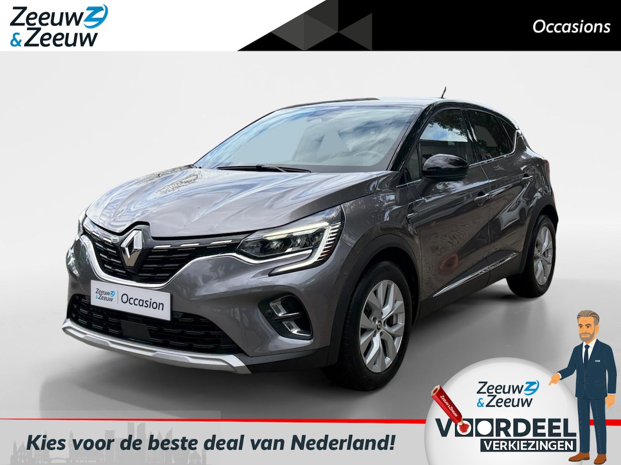 Renault Captur - 1.6 E-Tech Hybrid 145 Intens AIRCO NAVIGATIE APPLE CARPLAY/ANDROID AUTO ACHTERRUIT RIJ CAM - AutoWereld.nl