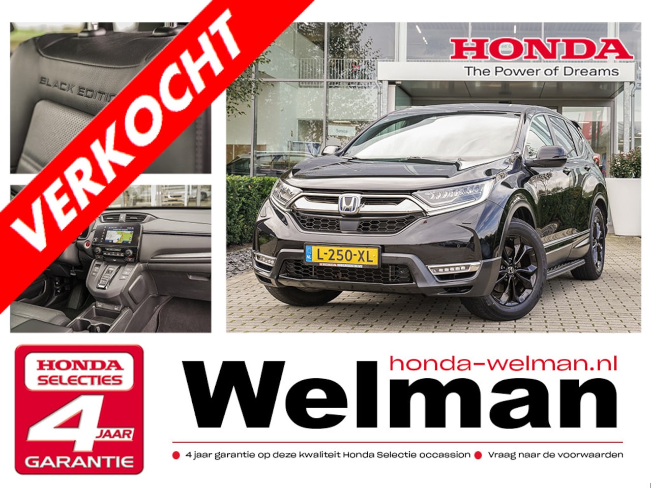 Honda CR-V - 2.0i e:HEV BLACK EDITION - SPORT LINE - LEDERPAKKET - TREKHAAK - TREEPLANKEN - SPOILER - AutoWereld.nl