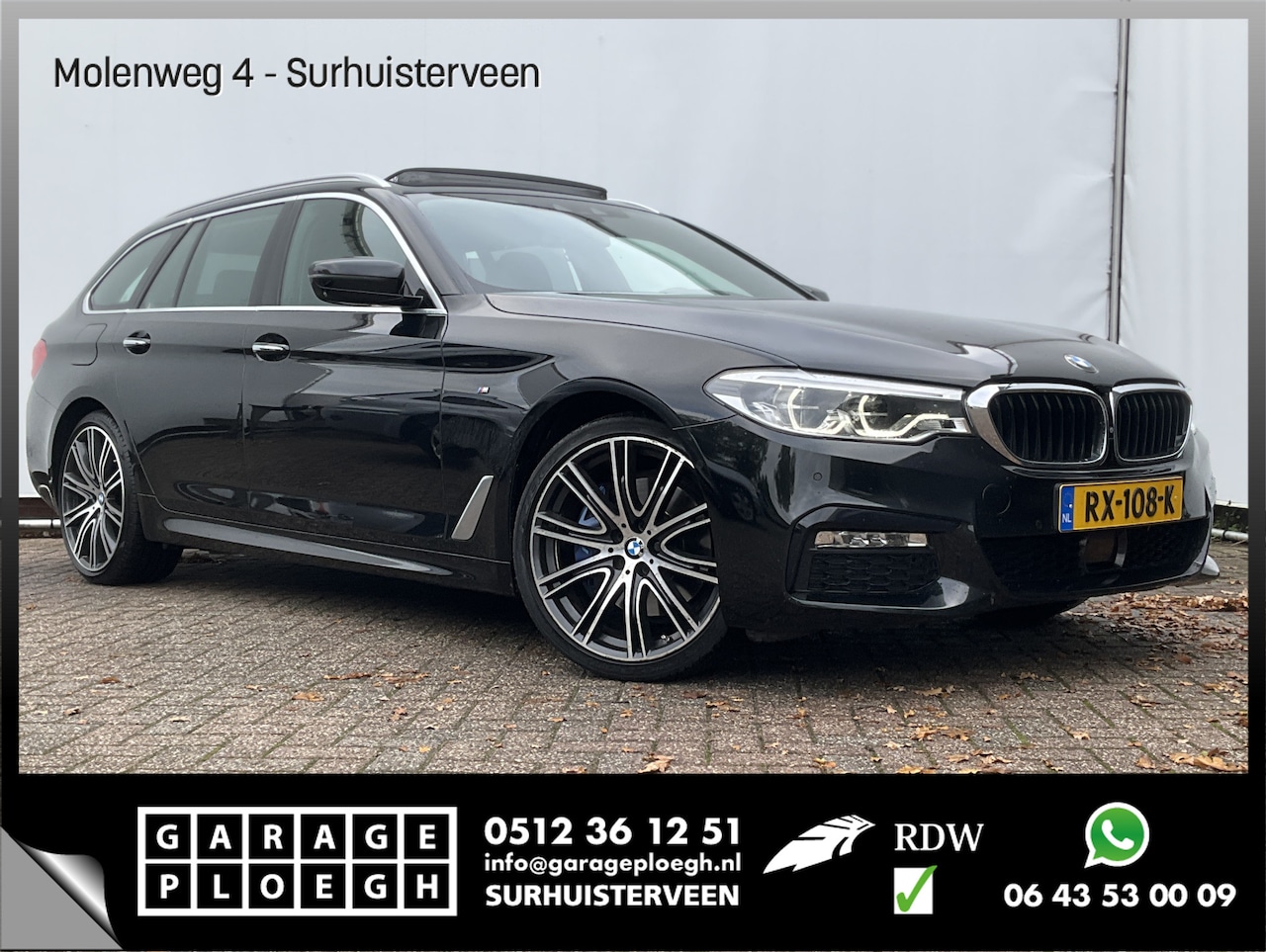 BMW 5-serie Touring - 530D M-sport 6-Cilinder Pano Trekhaak HUD 360cam Standkachel Sfeerverl NL-Auto VOL! - AutoWereld.nl