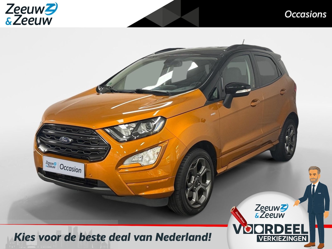 Ford EcoSport - 1.0 EcoBoost ST-Line NAVI AIRCO CAMERA CRUISE CONTROLE LM VELGEN APPLE CARPLAY ANDROID AUT - AutoWereld.nl