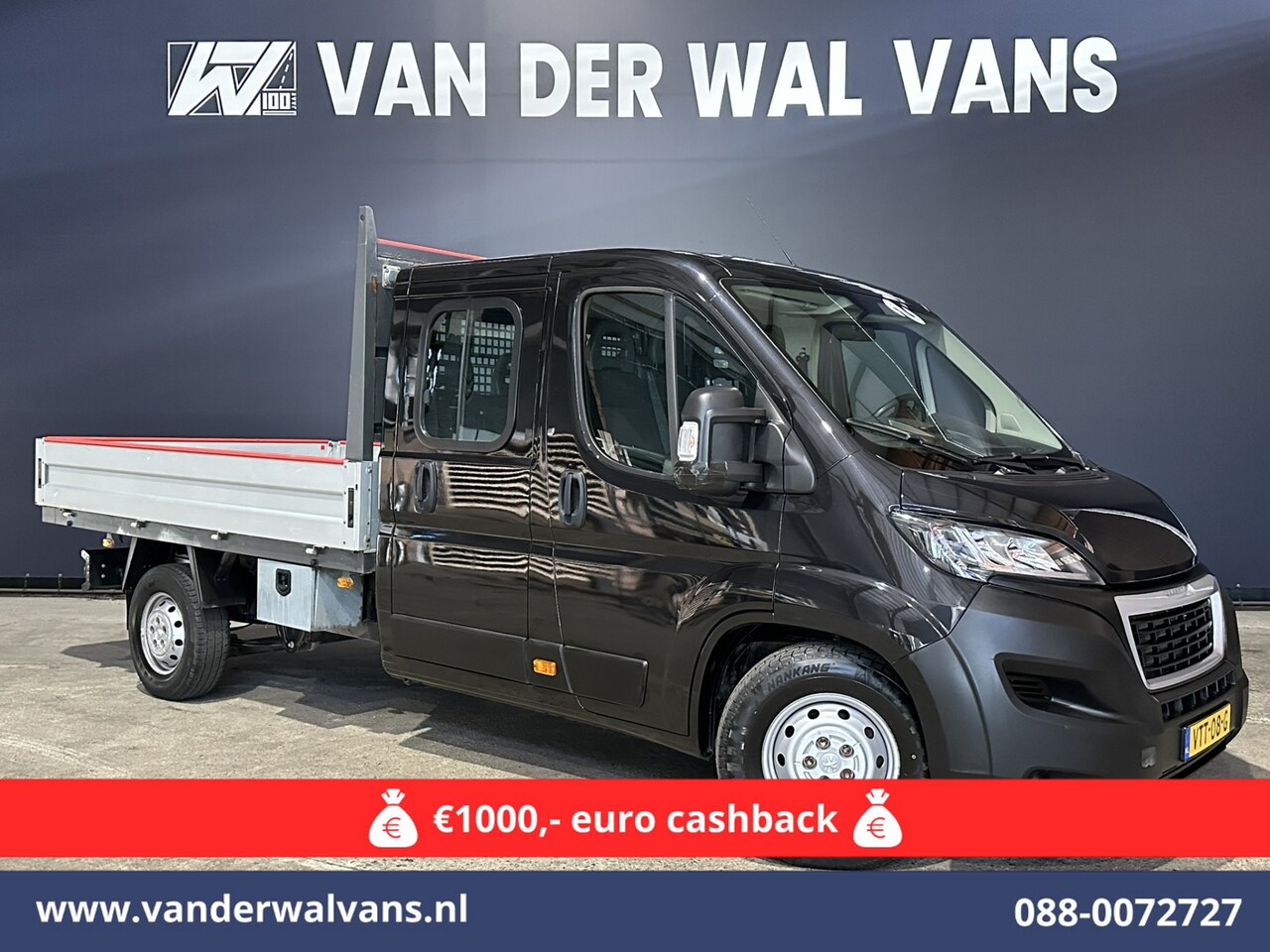 Peugeot Boxer - 2.2 Blue HDi 140 pk Pick up 7 Persoons Dubbele cabine open laadbak Euro6 Airco | 7-Zits | - AutoWereld.nl