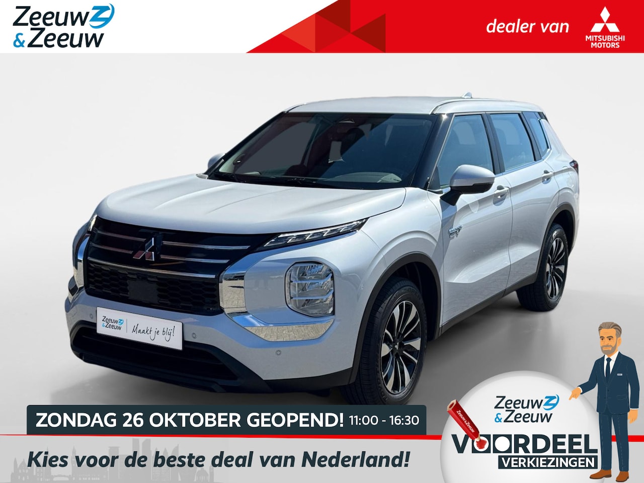 Mitsubishi Outlander - 2.4 PHEV Pure | €4.000, - ACTIE KORTING! | 8 JAAR GARANTIE | vanaf prijs - AutoWereld.nl