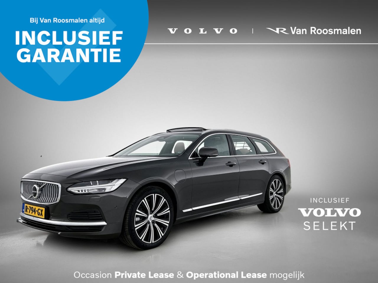 Volvo V90 - 2.0 T6 AWD Ultimate Bright | Panorama dak | Trekhaak | Leder | - AutoWereld.nl
