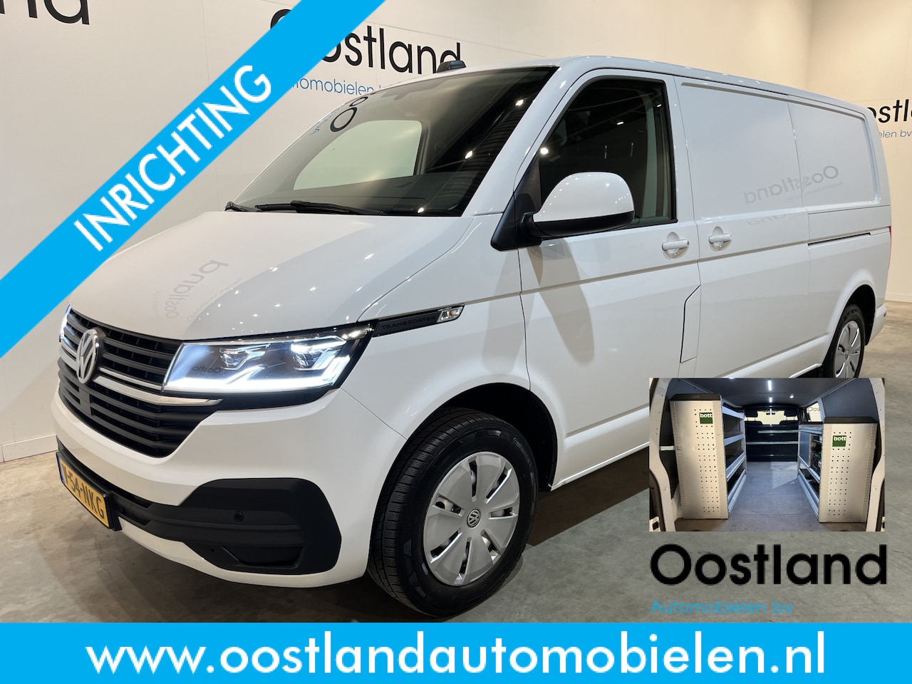 Volkswagen Transporter - 2.0 TDI L2H1 150 PK Automaat Servicebus / Bott Inrichting / Euro 6 / 2X Schuifdeur / Airco - AutoWereld.nl