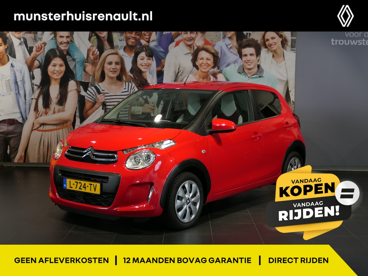 Citroën C1 - 1.0 VTi Millenium *Apple carplay & Android auto* - Bluetooth, dab, airco - AutoWereld.nl