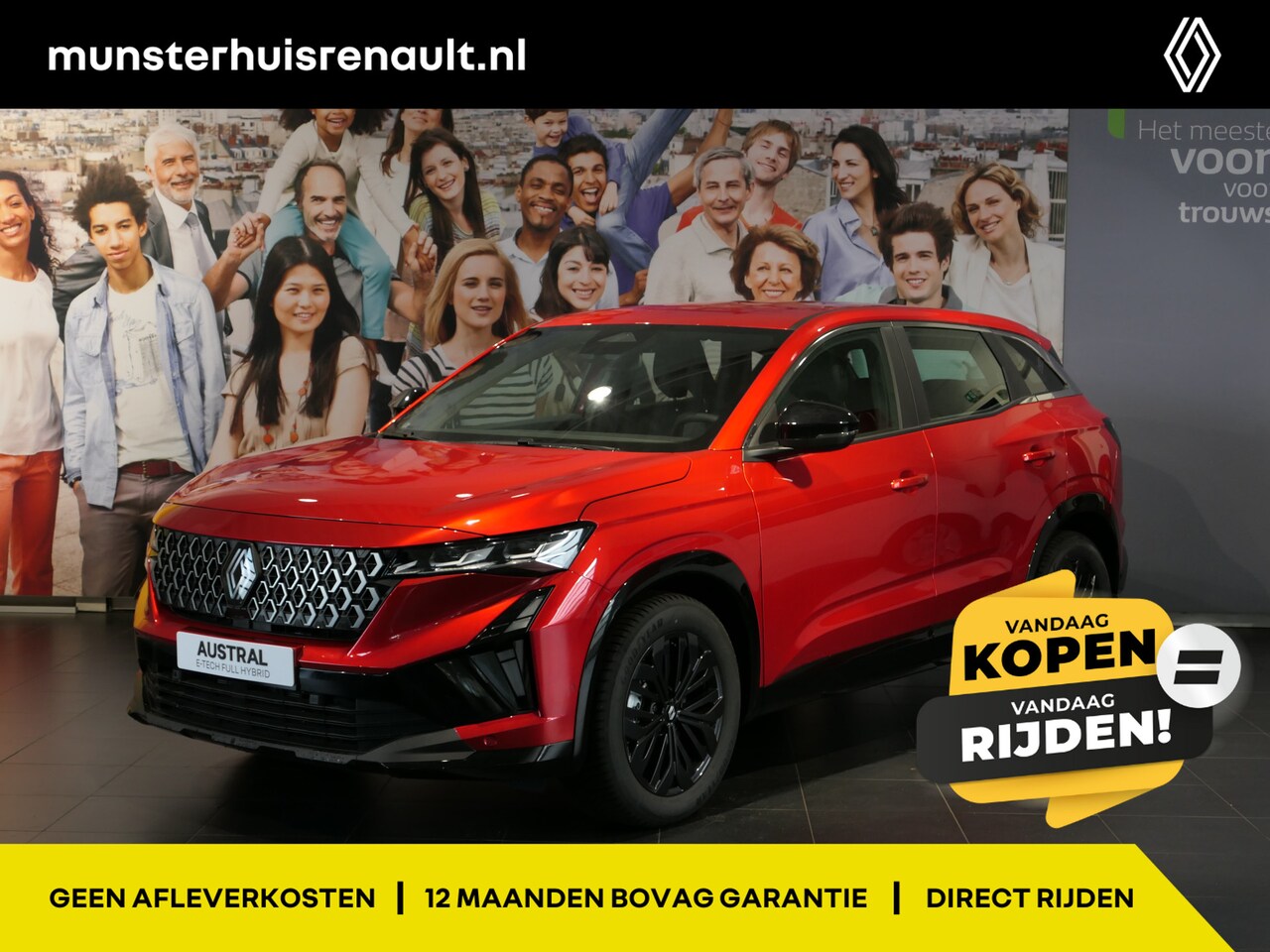 Renault Austral - 1.2 E-Tech full hybrid 200 evolution *NIEUW* *incl. Pack Safety* - Dode hoek, uitparkeer e - AutoWereld.nl