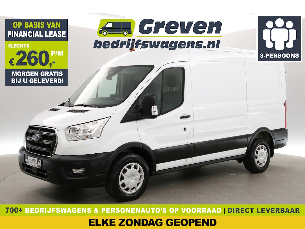 Ford Transit - 2.0 Ecoblue L2H2 | Airco | Cruise | Camera | 3-Zits | Carplay | Stoelverw. - AutoWereld.nl