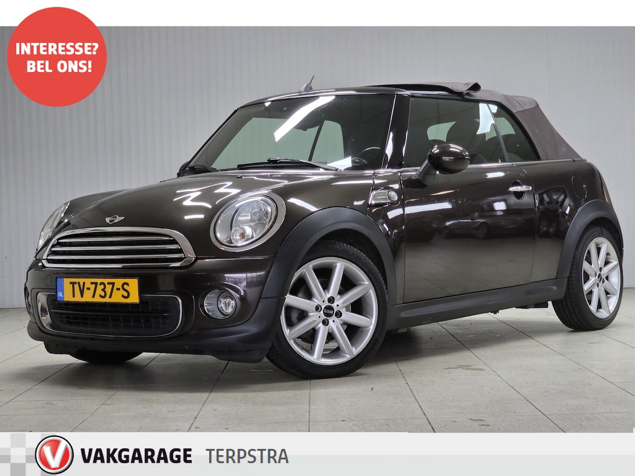 MINI Cabrio - Mini 1.6 One Chili/ 17'' LMV/ LEDER/ Elek. Kap/ Media-Scherm/ Stoelverw./ Leder/ Bluetooth - AutoWereld.nl
