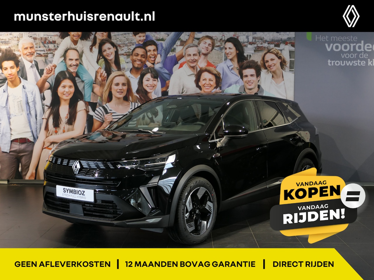 Renault Symbioz - 1.8 E-Tech full hybrid 160 techno *NIEUW* - Dodehoek, Apple carplay/Android auto, adaptive - AutoWereld.nl