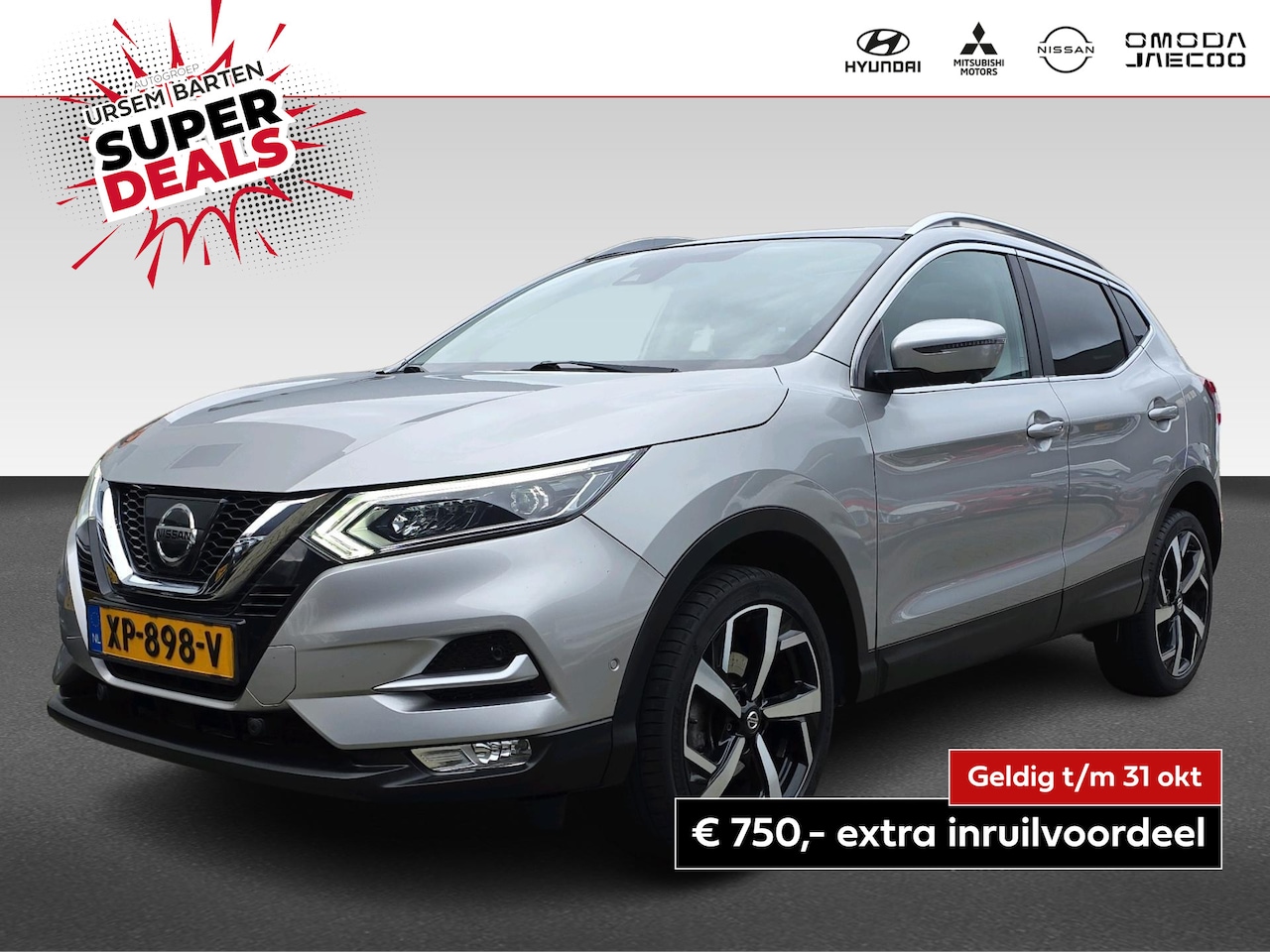 Nissan Qashqai - 1.2 Tekna | halfleder | panoramadak | stoelverwarming | LED | 19" velgen | - AutoWereld.nl