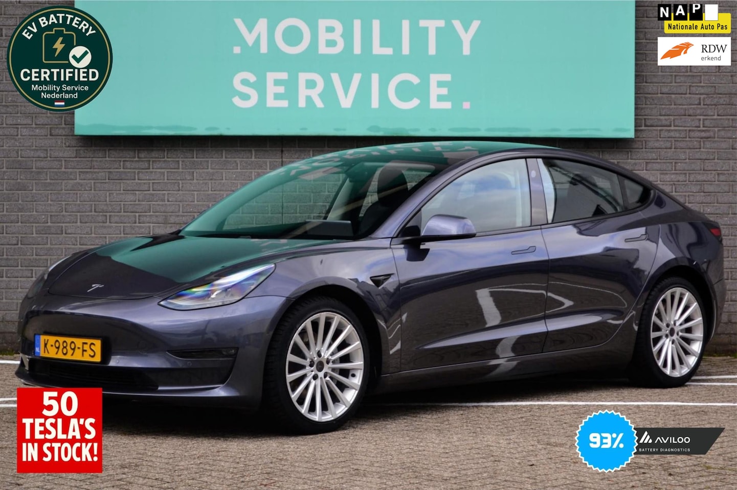 Tesla Model 3 - Long Range RWD Long Range AWD 75 kWh SOH93% Pano AutoPilot LED ACCU- CHECK - AutoWereld.nl