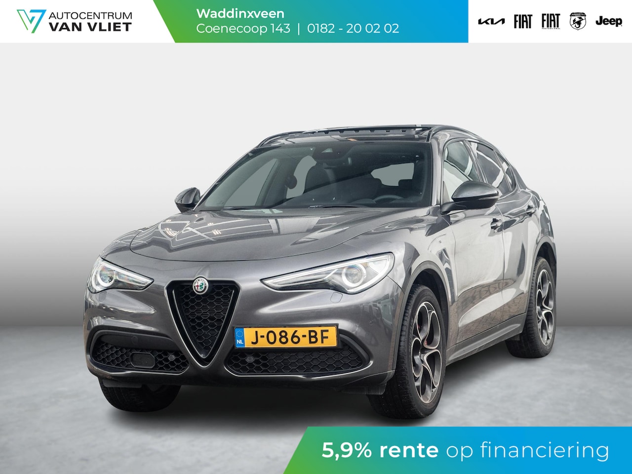 Alfa Romeo Stelvio - 2.0 Turbo Aut. AWD B-Tech | Navi | Xenon | Camera | Veloce Int. | Schuif/Kanteldak | 20" | - AutoWereld.nl