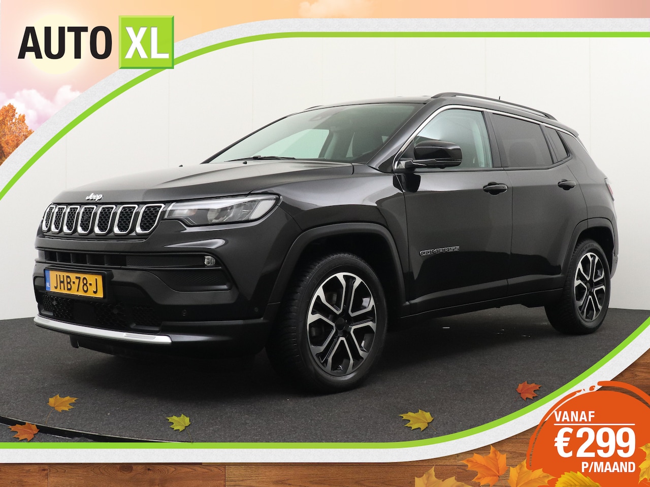 Jeep Compass - 1.3T 150 PK Aut. Limited H-Leder Adapt.Cruise Stuur+Stoelverw. - AutoWereld.nl