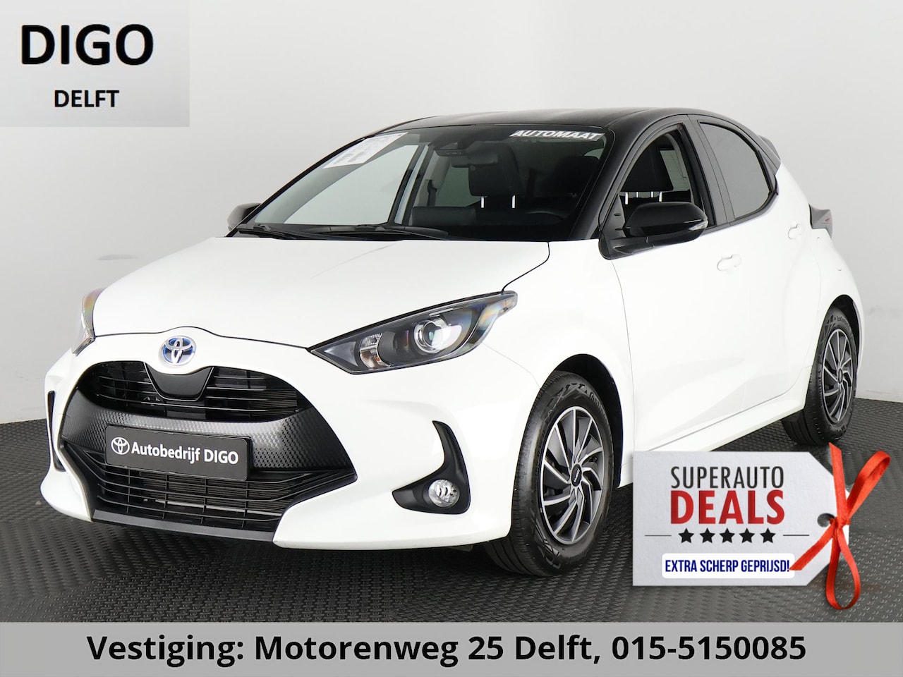 Toyota Yaris - 1.5 HYBRIDE BLACK & WHITE GARANTIE 3-2034 AUTOMAAT. CLOUD NAVI. SLECHTS 17.000 KM. - AutoWereld.nl