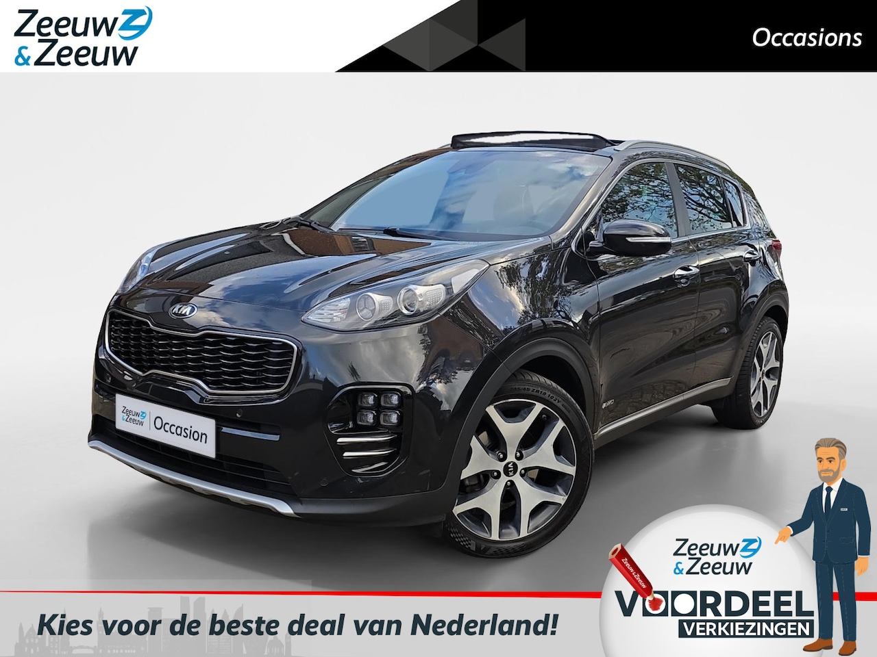 Kia Sportage - 1.6 T-GDI 4WD GT-Line Automaat | Elektrisch Panoramadak | Cruise Control | Stuur-en stoelv - AutoWereld.nl