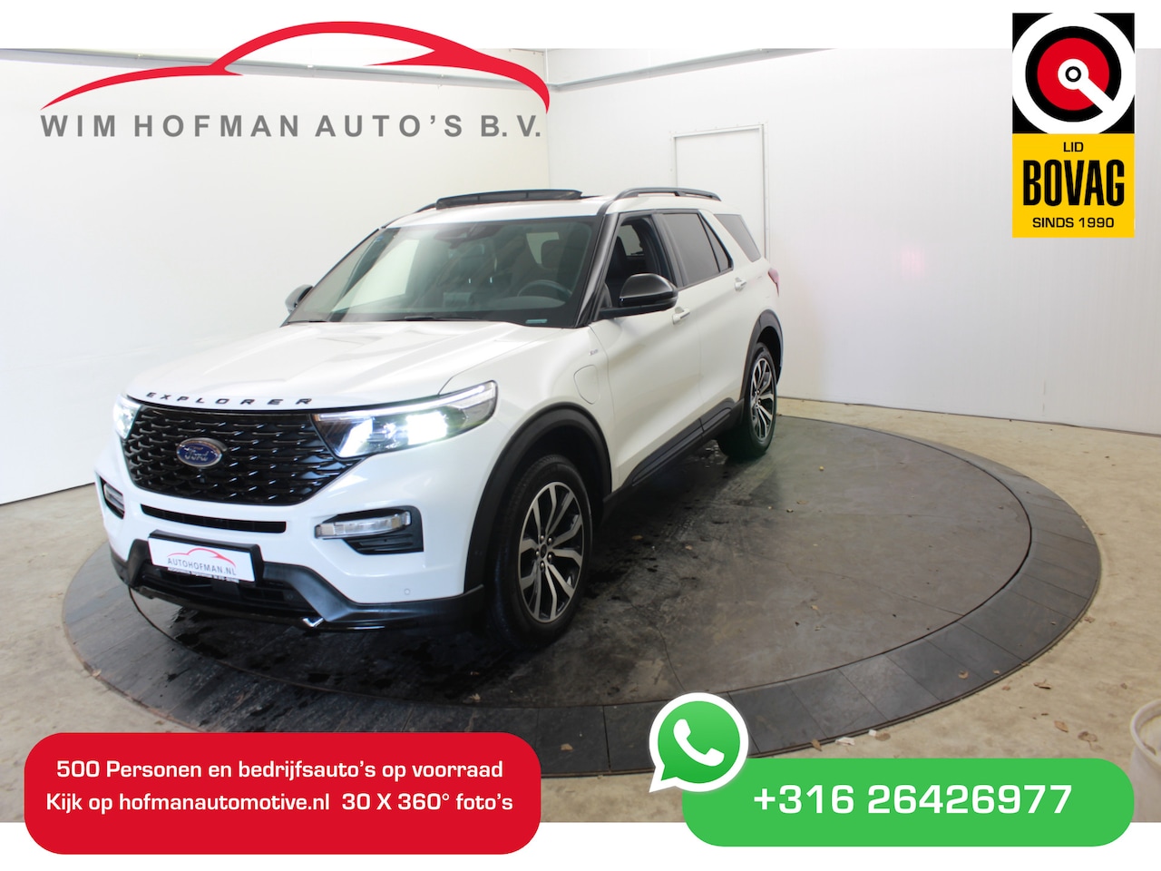 Ford Explorer - 3.0 V6 PHEV 7 Pers ST-Line Trekh Pano Camera Vol Leder ZW hemel - AutoWereld.nl