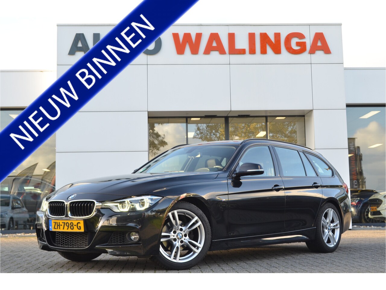 BMW 3-serie Touring - 318i M Pakket Vol Leer St.verw. Elek. Achterklep Zwarte Raamlijsten Led Koplamp. - AutoWereld.nl