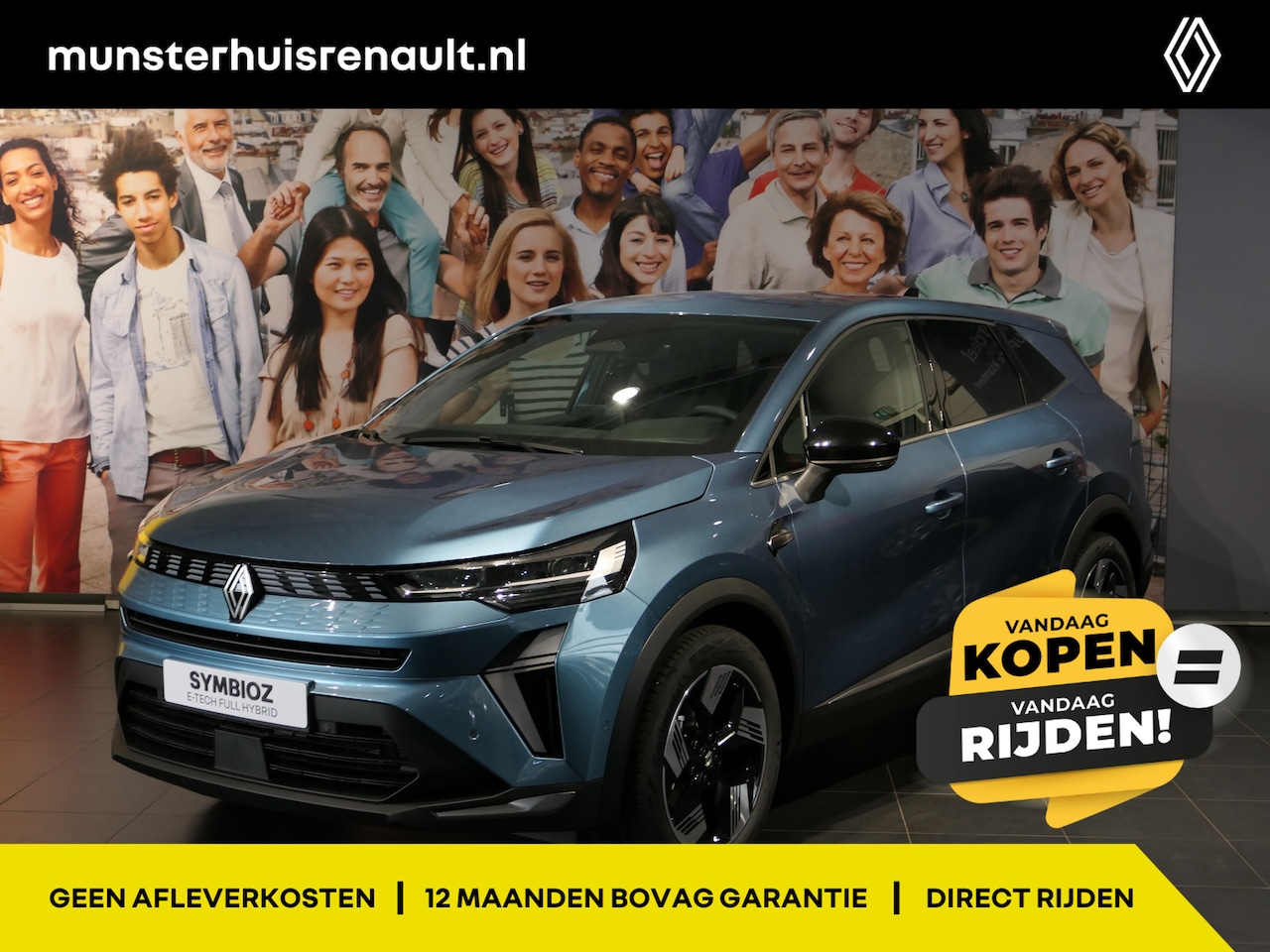 Renault Symbioz - 1.8 E-Tech full hybrid 160 techno *NIEUW* - Dodehoek, camera, adaptive cruise, sensor v+a - AutoWereld.nl