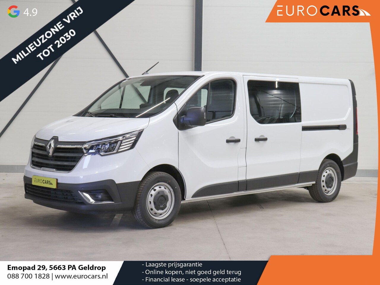 Renault Trafic - 2.0 Blue dCi 150PK T30 L2H1 Advance Dubbele Cabine Airco Bluetooth Camera Cruise PDC Trekh - AutoWereld.nl