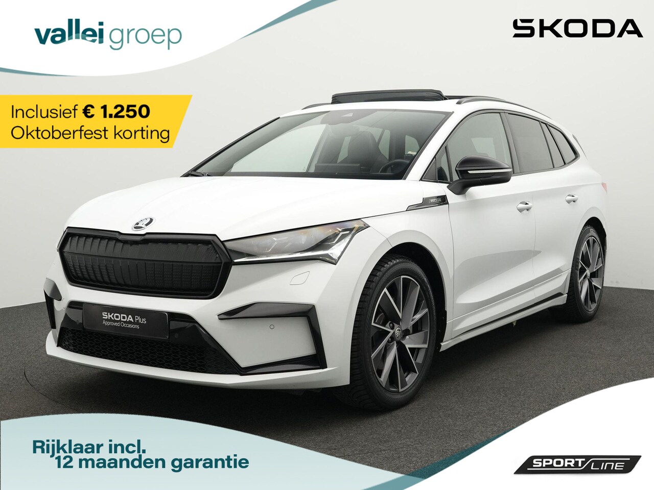 Skoda Enyaq iV - 80 204 pk Sportline | Panoramadak | Trekhaak | Snelladen tot 125kW | Geheugenstoel | Matri - AutoWereld.nl