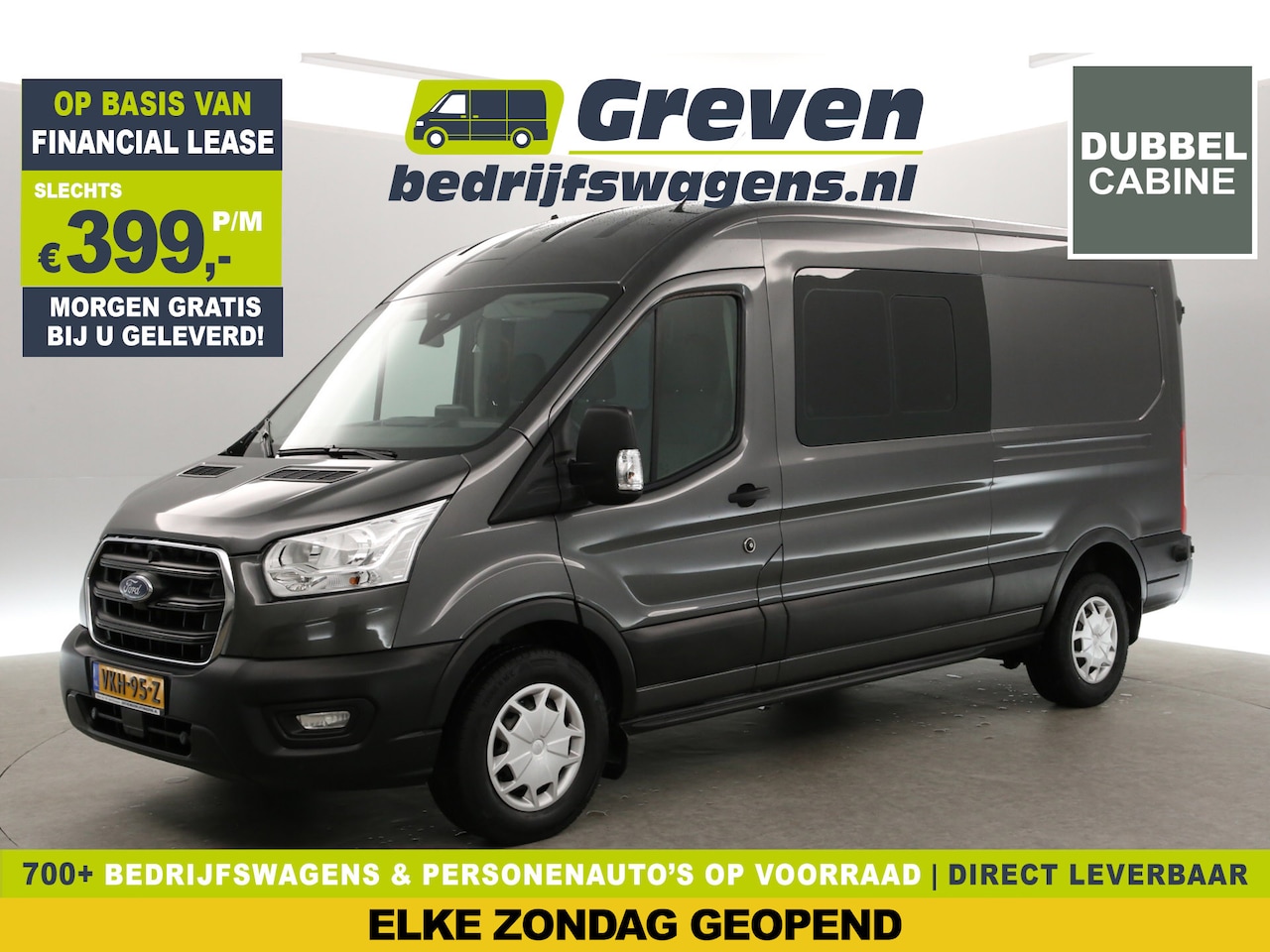 Ford Transit - 2.0 TDCI 185PK L3H2 | DC | 7-zits | Airco | Cruise | Camera | Carplay | Trekh. | Parkeerse - AutoWereld.nl