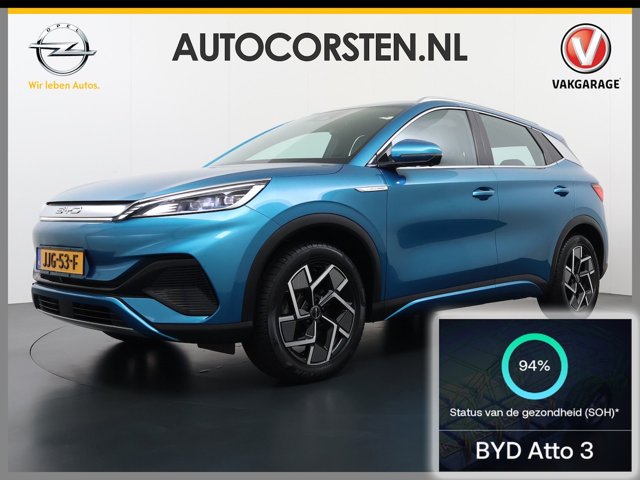 BYD Atto 3 - 60kWh 204pk Design SOH 94% Pano-dak Leer+Elektr.Verst. Warmtepomp Adaptieve Cruise 360°Cam - AutoWereld.nl