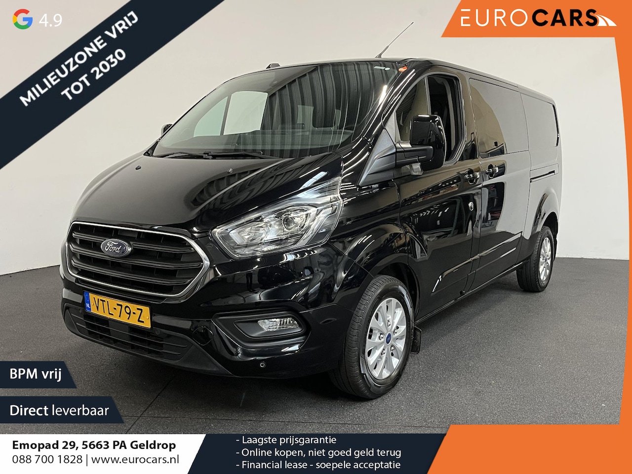 Ford Transit Custom - 300 2.0 TDCI L2H1 Limited Dubbele cabine Navi| Airco| 2 Schuifdeuren | Trekhaak| PDC| Carp - AutoWereld.nl
